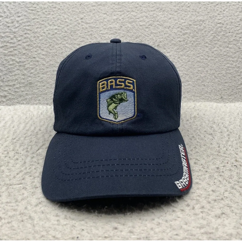Bass Master Baseball‎ Hat Mens Strapback OSFM Fishing Outdoors Navy Blue Dad Cap